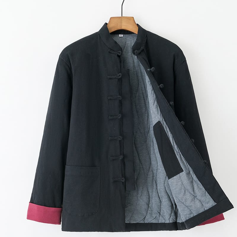 メンズの中華風の中綿キルティングジャケット