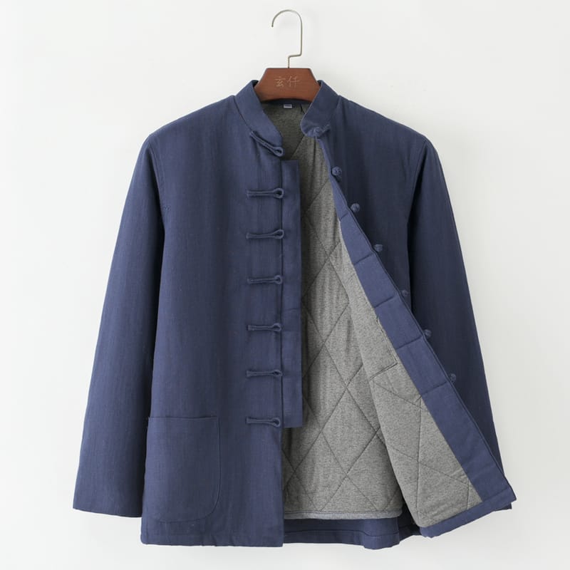 メンズの防寒キルティングチャイナジャケット