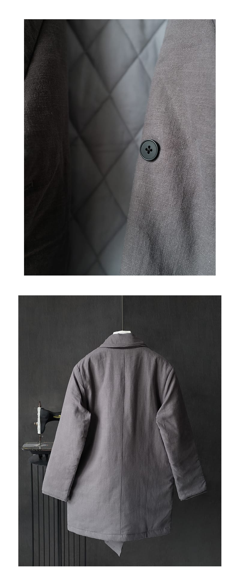 メンズの中華風マントコート