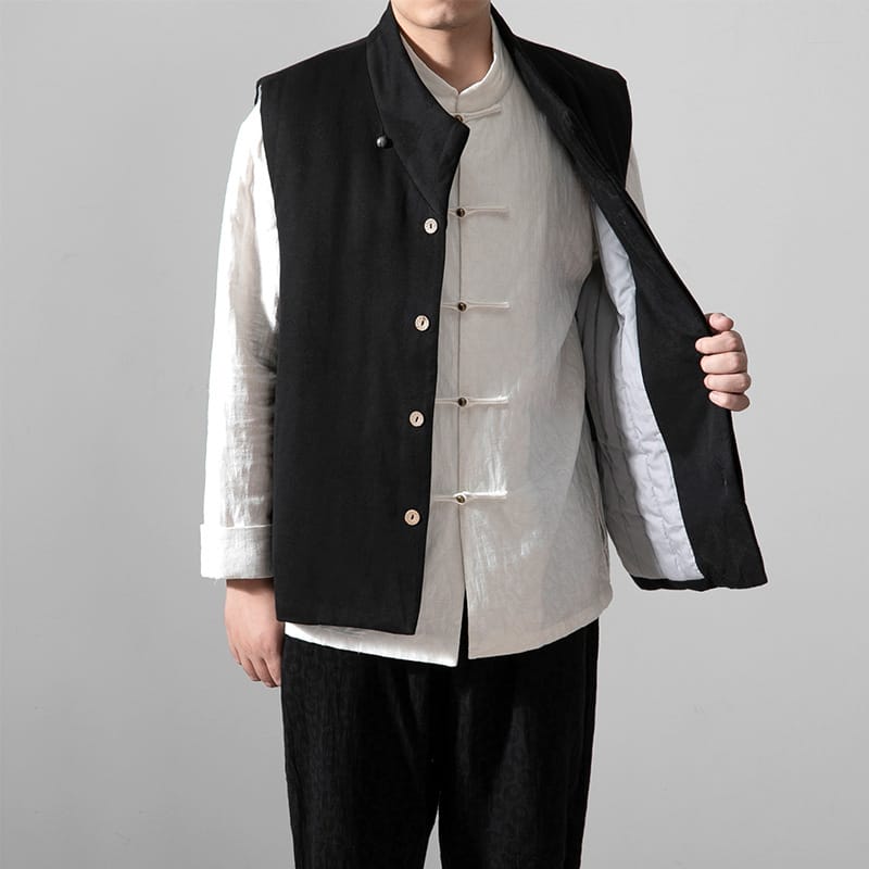 男性用の防寒チャイナベスト