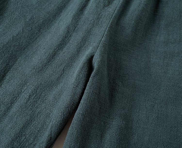 メンズのベルベット裏起毛漢服パンツ