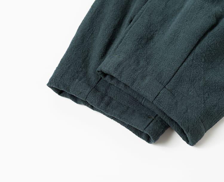 メンズの中華風ベルベット裏起毛パンツ