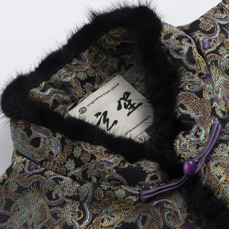 メンズの中華風中綿コート