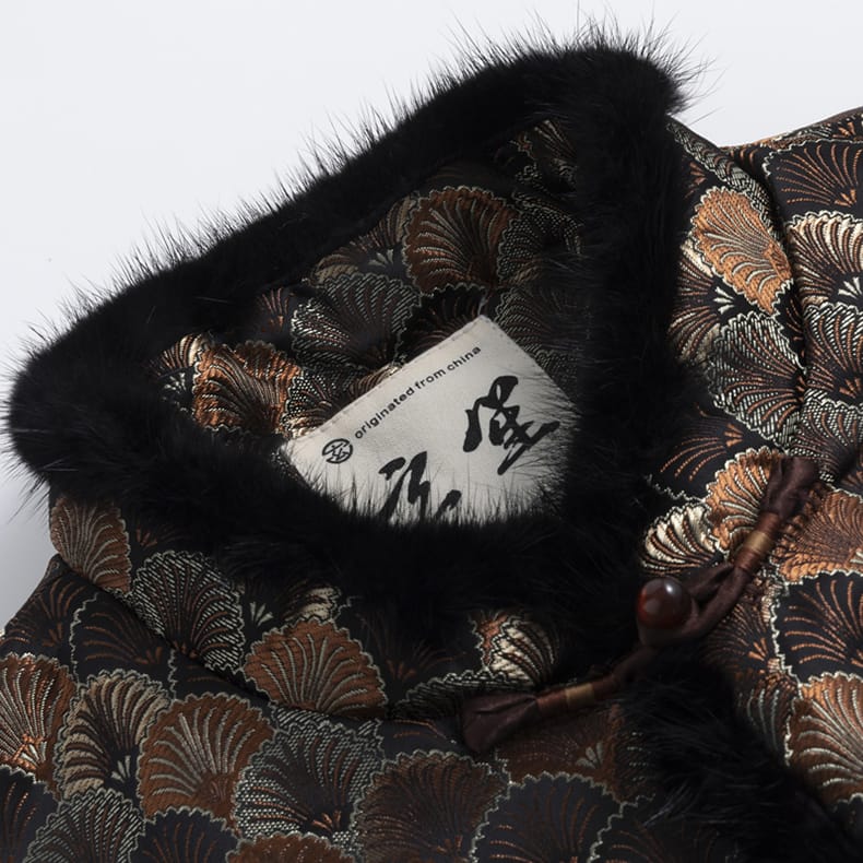 メンズの中華風中綿コート