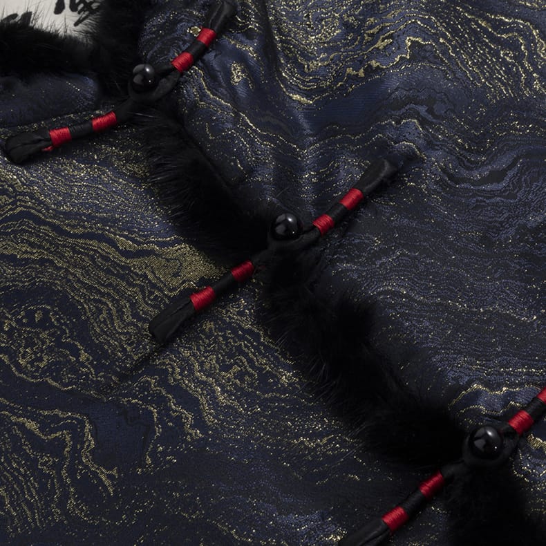 メンズの中華風中綿コート