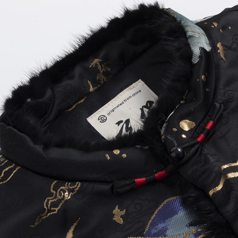 メンズの中華風中綿ジャケット