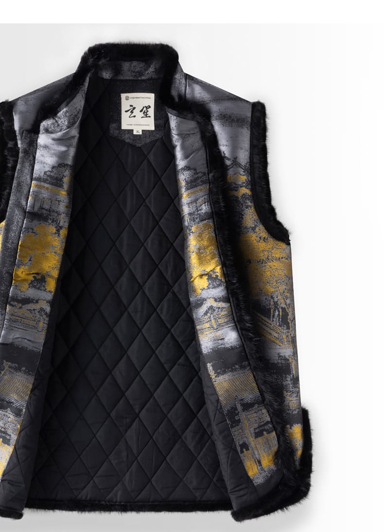メンズの中綿チャイナベスト