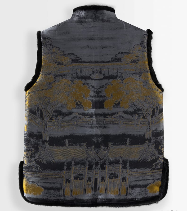 メンズの中綿漢服ベスト