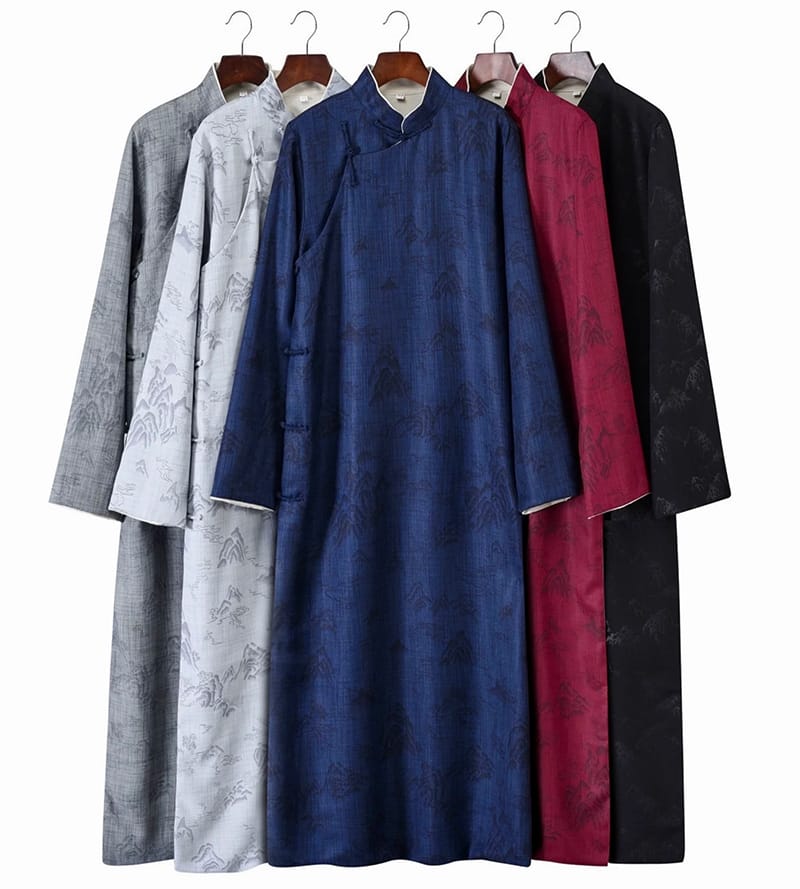 男性の丈長中国服