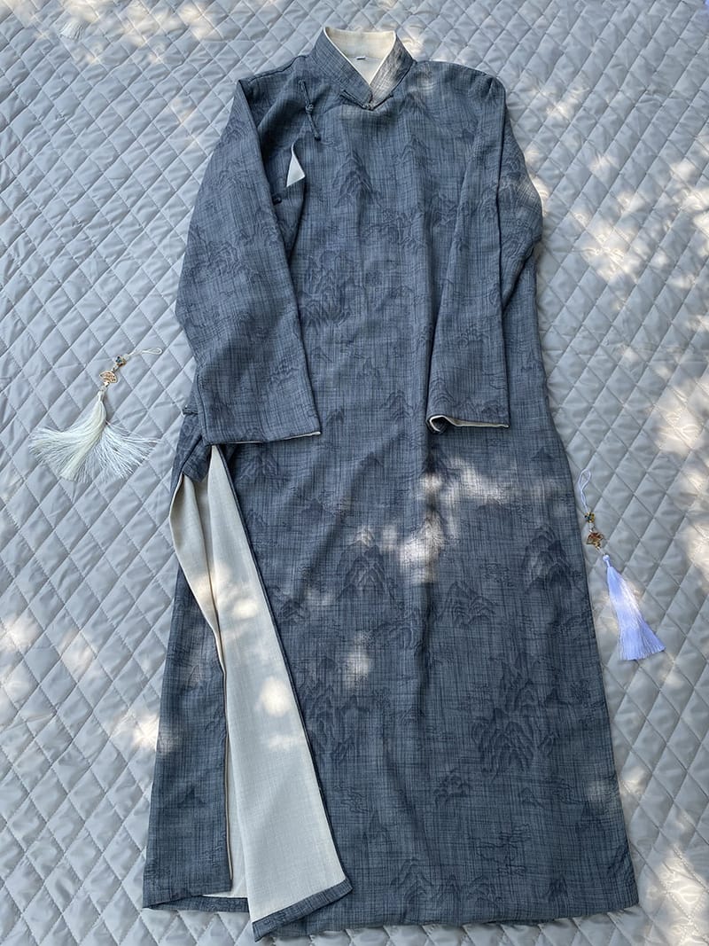 メンズの中華風ローブ