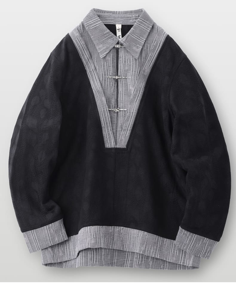 メンズのチャイナボタンのシャツ