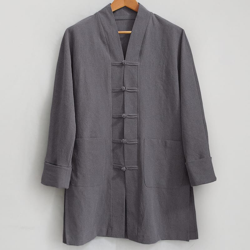 レトロで伝統的な漢服スタイルのミドル丈カーディガン