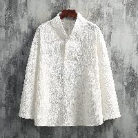 ランダムな凹凸（プリーツ）を施した生地がおしゃれな漢服風チャイナTシャツ