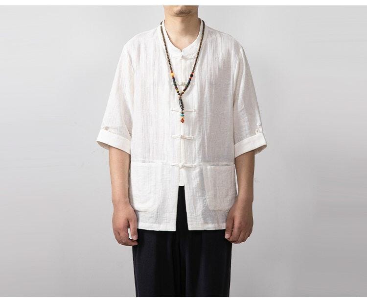 メンズの中華風夏用のシャツ