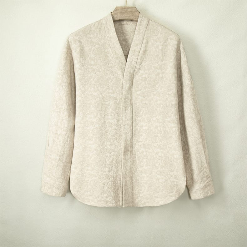 男性用の比翼前立て仕様チャイナシャツ