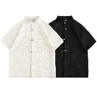 テクスチャード加工による立体的な質感のチャイナシャツです。