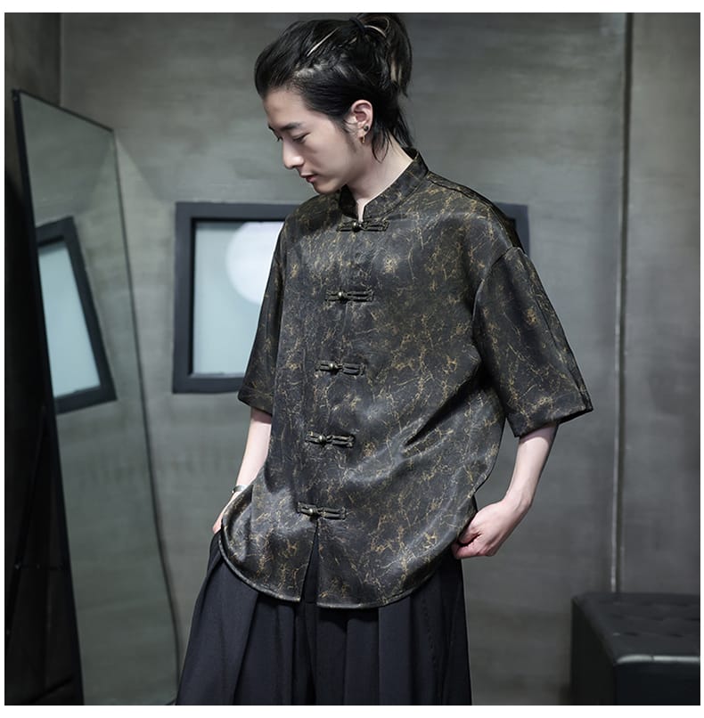 メンズの中国民族衣装のシャツ