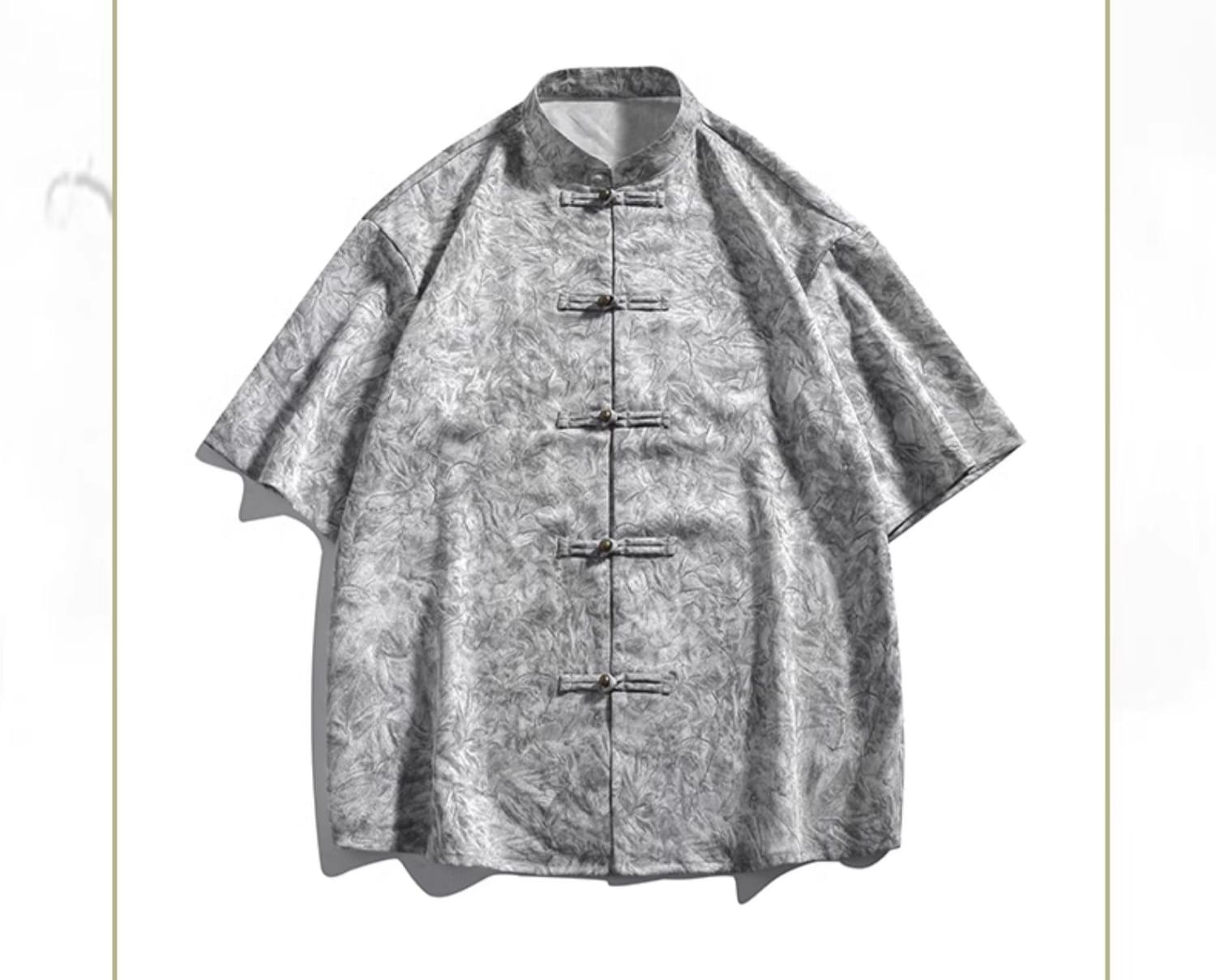 メンズのチャイナボタンのシャツ