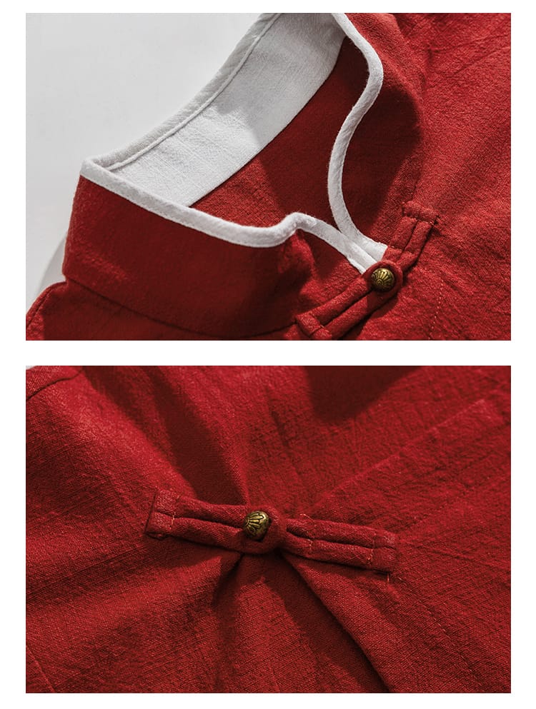 メンズのチャイナ半袖シャツ