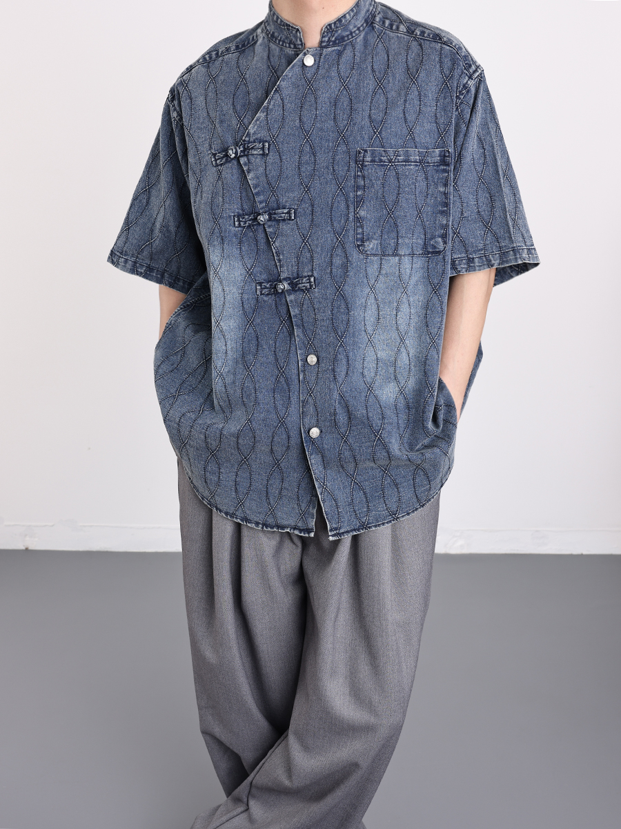 男性用のカジュアルな中華風チャイナ服