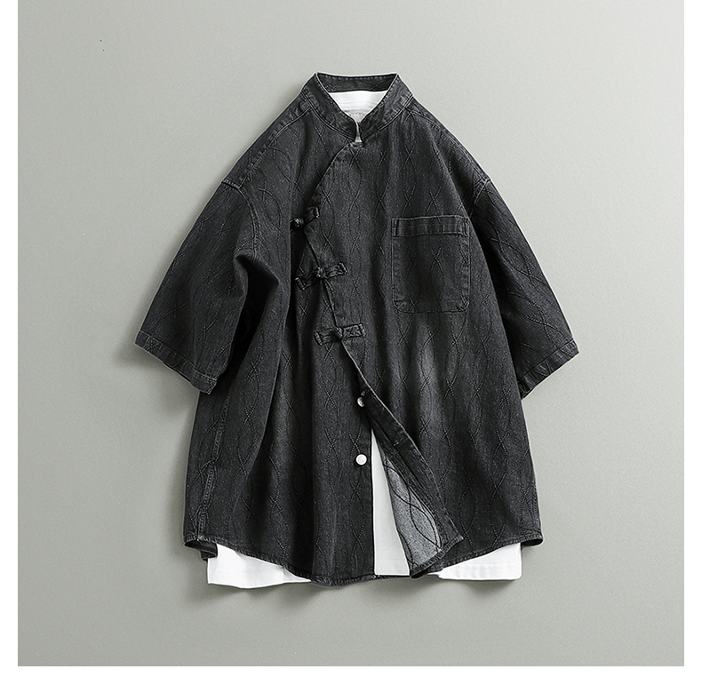 中華風のデニムジャケット