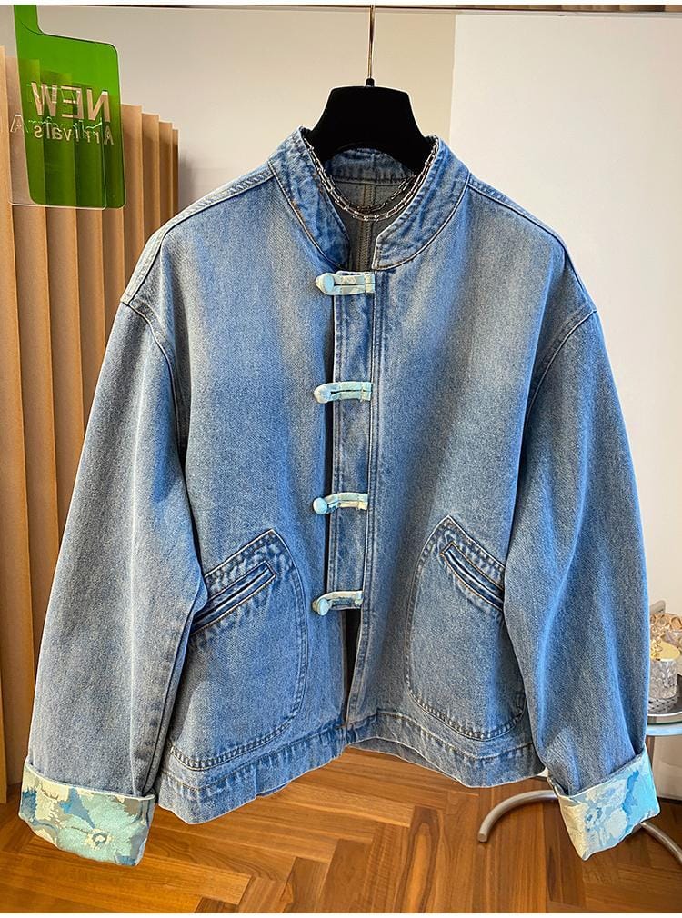 新中式デニムジャケット（ カンフー・唐装）｜チャイナカジュアル