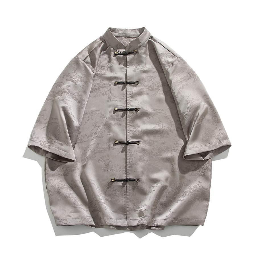 男性用のチャイナ風カジュアルシャツ