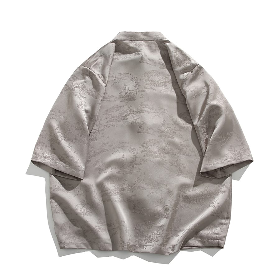 男性用の中国服5分袖シャツ