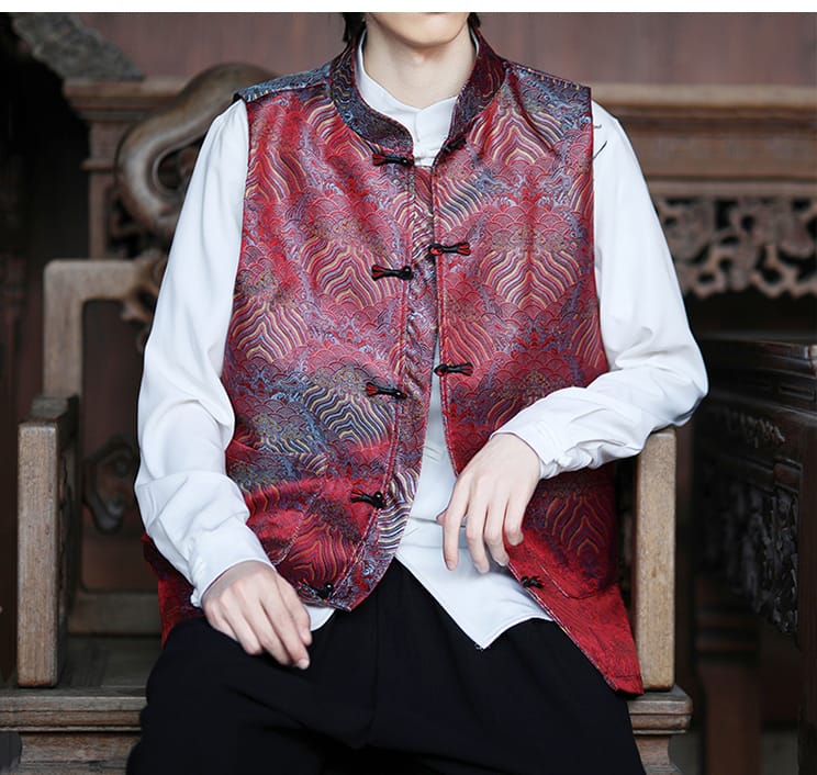 メンズの中国民族衣装のベスト