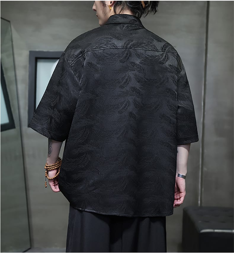 男性用のアイスシルクチャイナシャツ