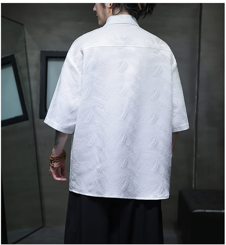 男性用のチャイナ風カジュアルシャツ