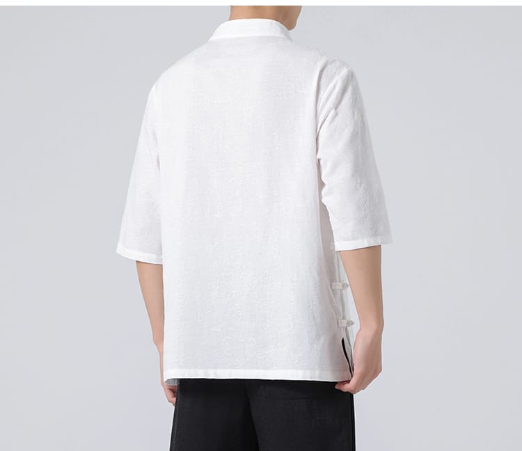 男性用の中国民族衣装半袖シャ