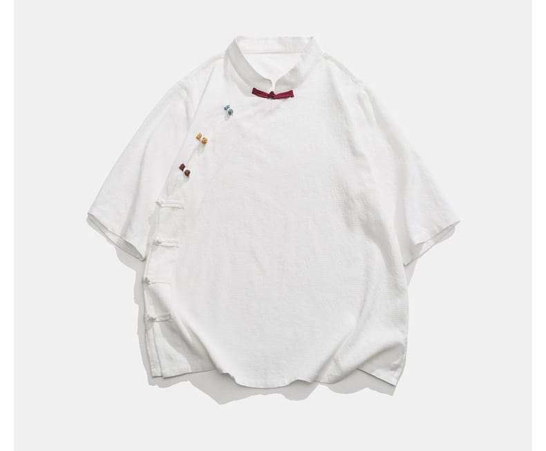 メンズのチャイナ半袖シャツ