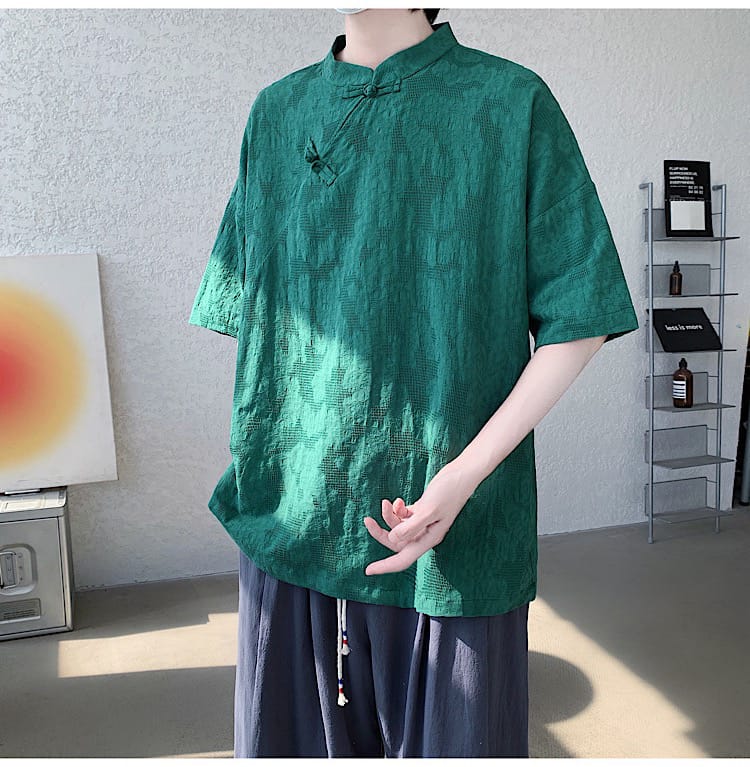 メンズの中国民族衣装のTシャツ