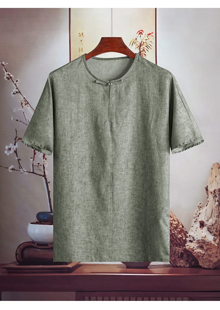 中華風の７分袖Tシャツ