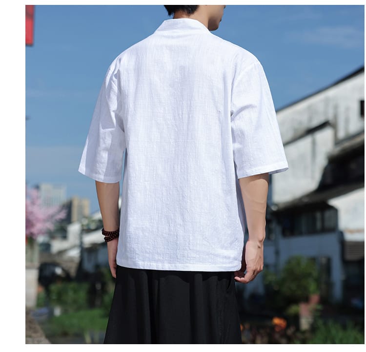 男性用の中国民族衣装のTシャツ"