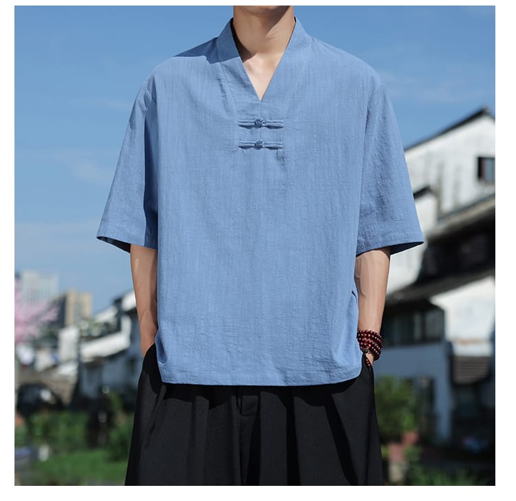 メンズの中国民族衣装のTシャツ"