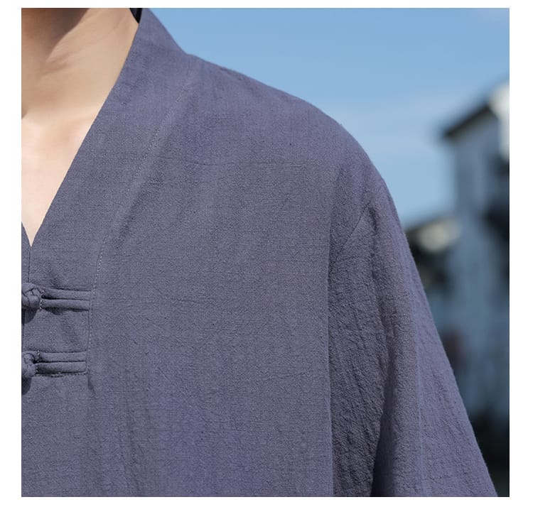 男性用のチャイナ半袖Tシャツ