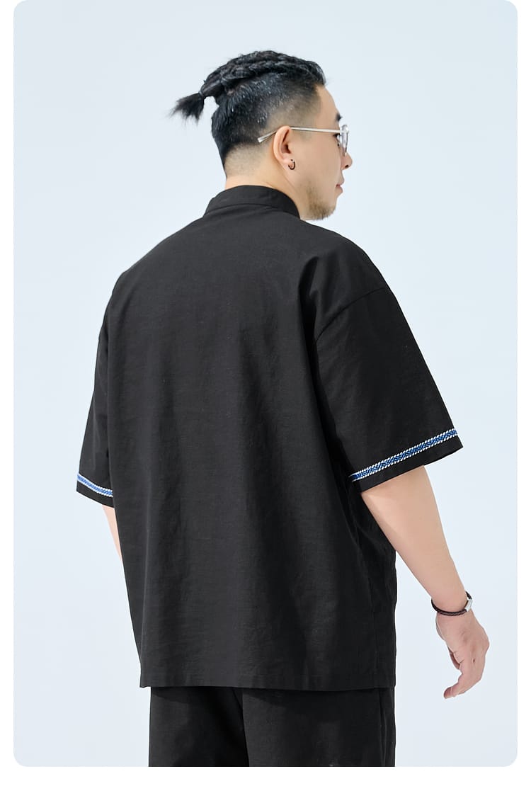 ビッグサイズの男性用チャイナシャツ