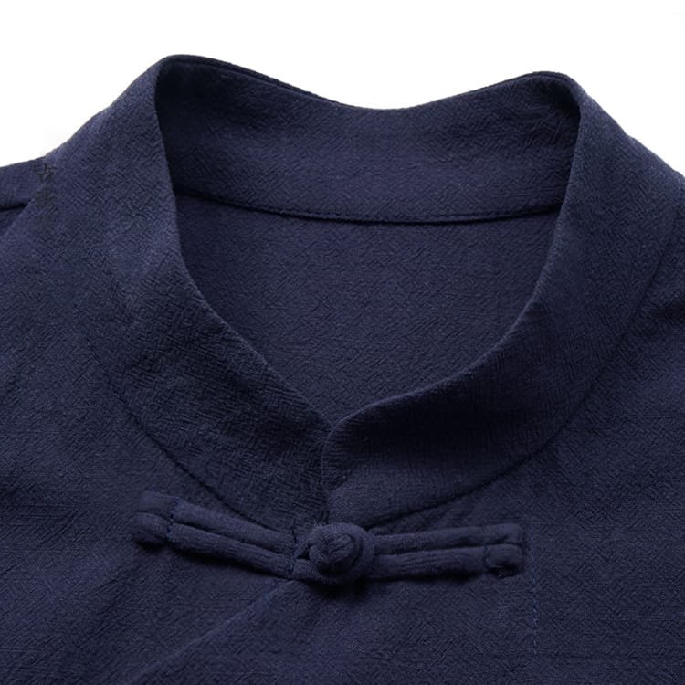 メンズの斜め襟チャイナシャツ