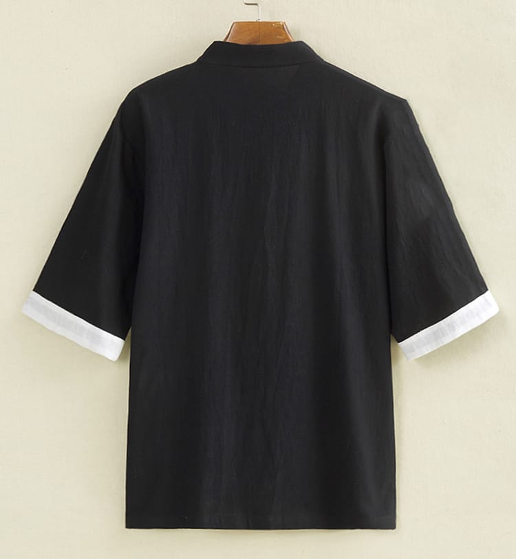 メンズのチャイナ半袖シャツ