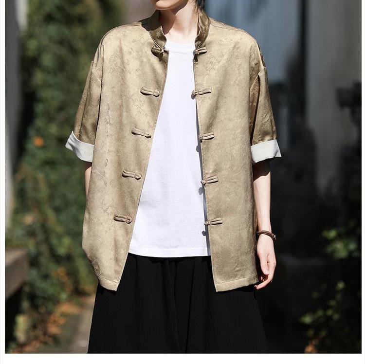 男性用のアイスシルクチャイナシャツ