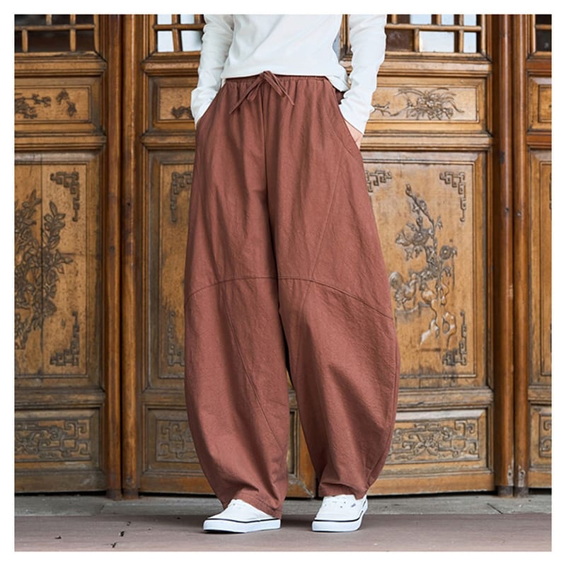 メンズのチャイナワイドレッグパンツ
