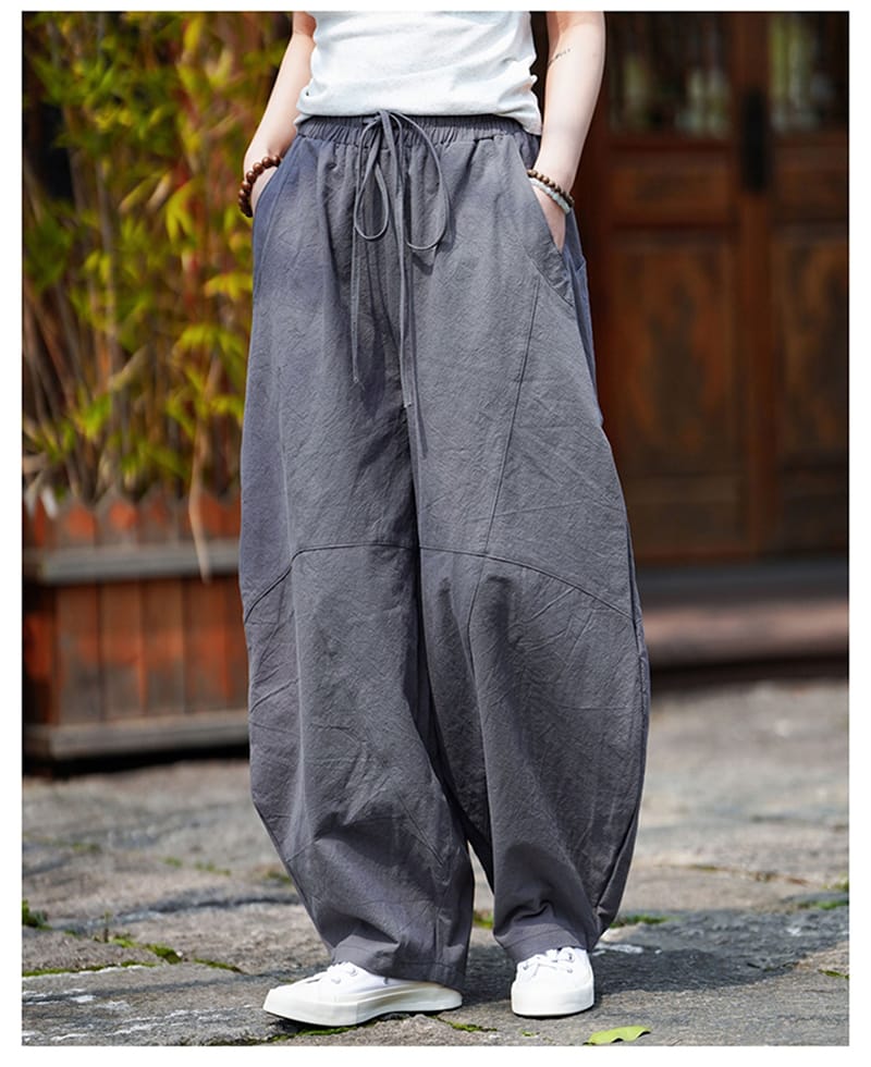 メンズのチャイナ風ダボパンツ