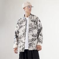 スエード素材を使用したチャイナジャケット。秋冬に最適な民族風アウターです。