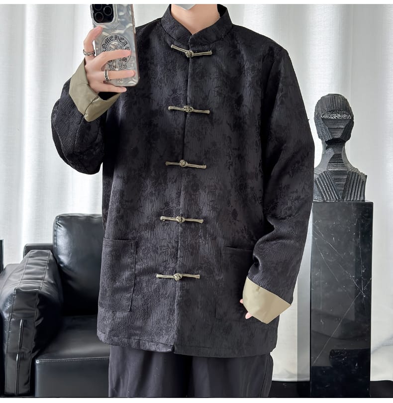 メンズのジャガード織チャイナジャケット