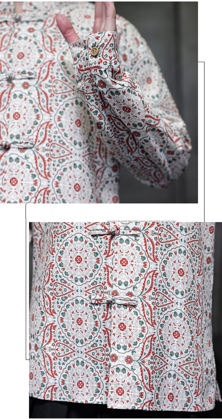 メンズの中華風カジュアルシャツ