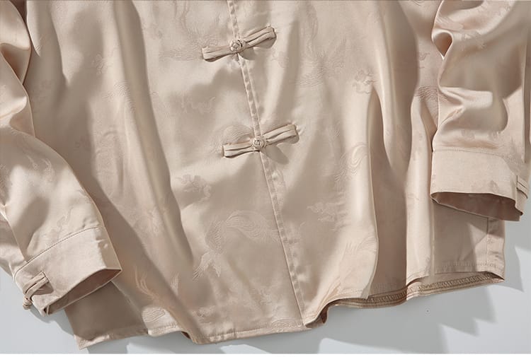 メンズのチャイナ風カジュアル長袖シャツ