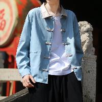 ジージャン風のデニムジャケット。綿素材の上品な秋季にぴったりのアイテムです。