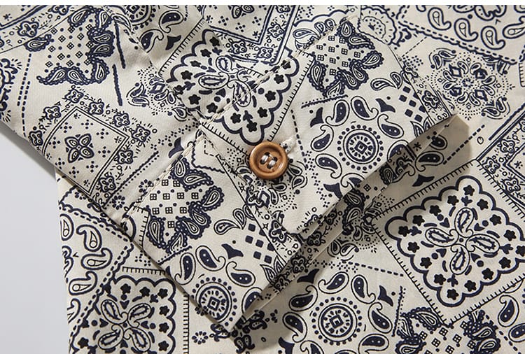 男性用のチャイナ風カジュアル長袖シャツ